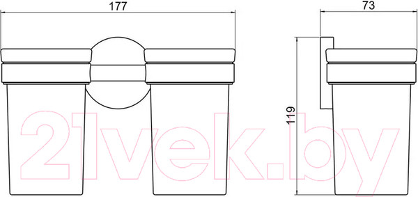 Изображение товара Набор стаканов для зубной щетки и пасты Aquatek Европа AQ4117MB (черный матовый)