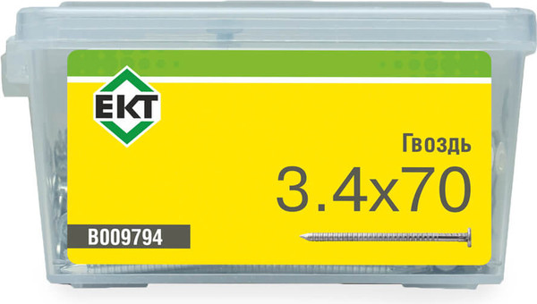Изображение товара Гвоздь ершеный ЕКТ 3.4x70 / B009794 (400г, цинк)