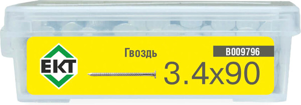 Изображение товара Гвоздь ершеный ЕКТ 3.4x90 / B009796 (400г, цинк)