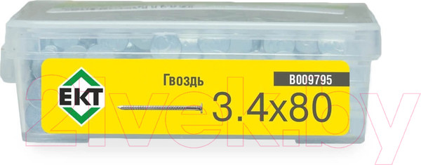 Изображение товара Гвоздь ершеный ЕКТ 3.4x80 / B009795 (400г, цинк)
