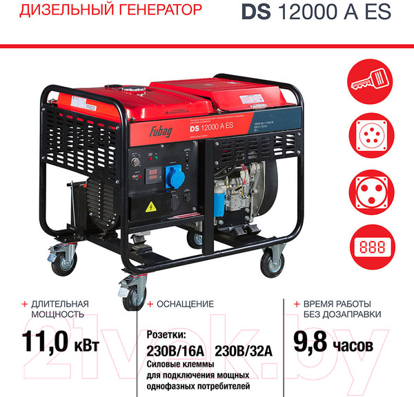 Изображение товара Дизельный генератор Fubag DS 12000 A ES (646225)