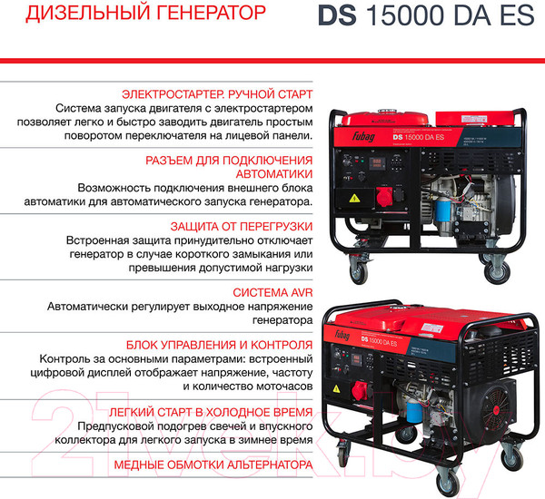 Изображение товара Дизельный генератор Fubag DS 15000 DA ES (646226)