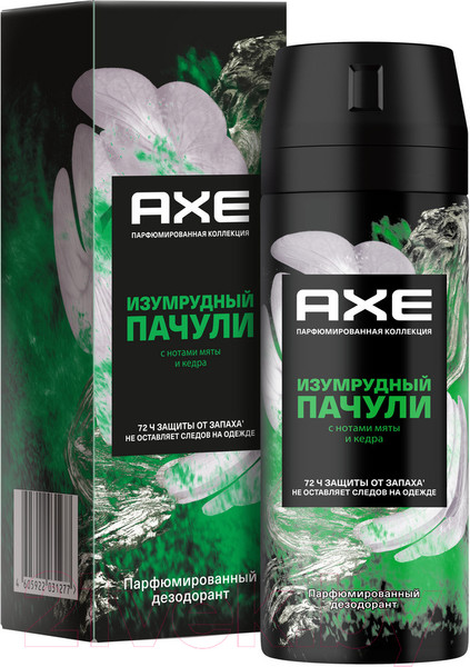 Изображение товара Дезодорант-спрей Axe Изумрудный пачули (150мл)