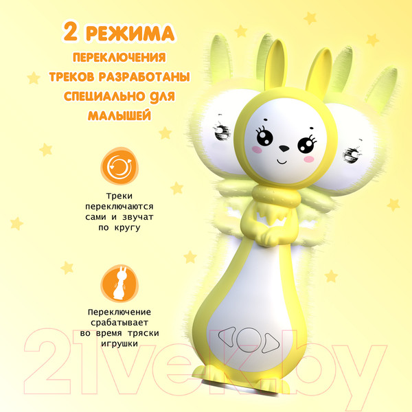 Изображение товара Интерактивная игрушка BertToys Зайчик Грызушка / 4630017955817 (желтый)