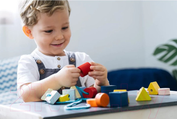 Изображение товара Развивающий игровой набор Plan Toys Шнуровка Фигуры / 5466
