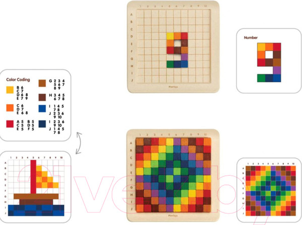 Изображение товара Развивающий игровой набор Plan Toys Счеты-мозайка / 5468