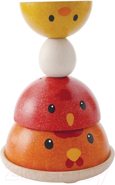 Изображение товара Развивающий игровой набор Plan Toys Пирамидка Куриное гнездо / 5695