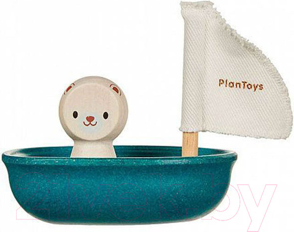 Изображение товара Игрушка для ванной Plan Toys Лодка и полярный медведь / 5712