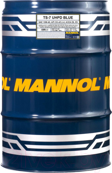 Изображение товара Моторное масло Mannol TS-7 Blue 7107 10W40 CK-4 E6 / MN7107-60 (60л)