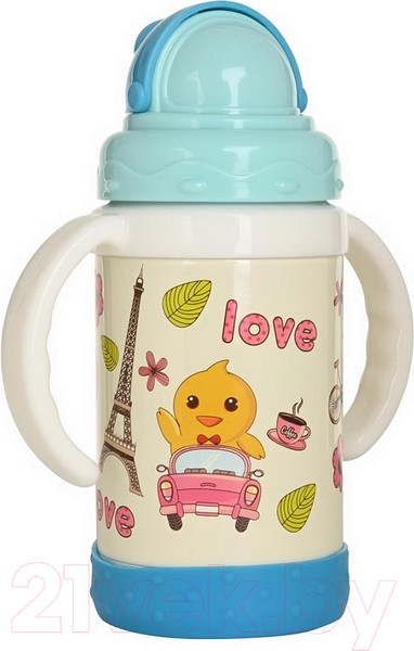 Изображение товара Термопоильник Pituso KD9309 с трубочкой (голубой)