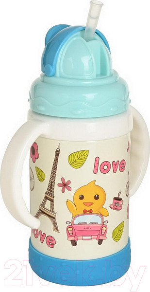 Изображение товара Термопоильник Pituso KD9309 с трубочкой (голубой)