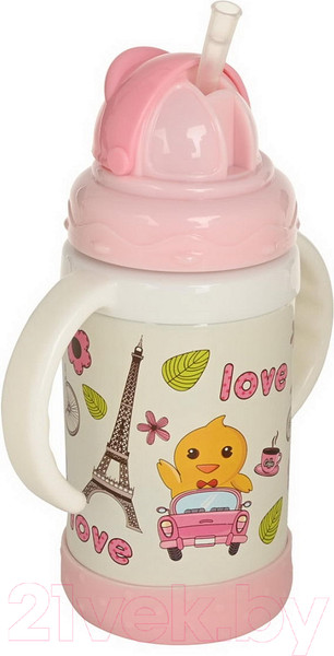 Изображение товара Термопоильник Pituso KD9309 с трубочкой (розовый)