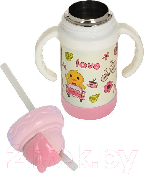 Изображение товара Термопоильник Pituso KD9309 с трубочкой (розовый)