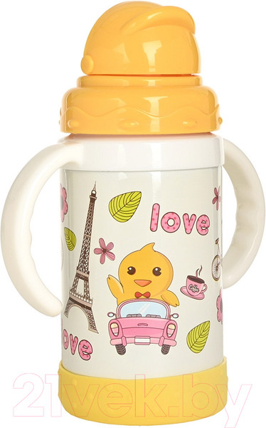 Изображение товара Термопоильник Pituso KD9309 с трубочкой (желтый)