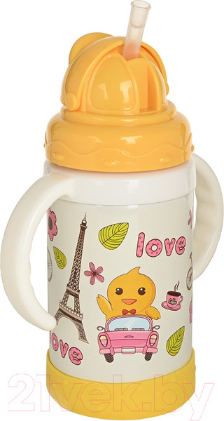 Изображение товара Термопоильник Pituso KD9309 с трубочкой (желтый)