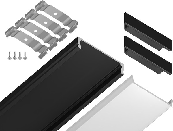 Изображение товара Профиль для светодиодной ленты Ambrella GP1800BK накладной