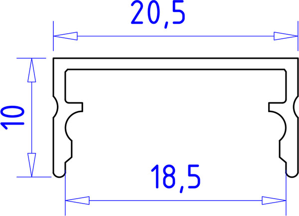 Изображение товара Профиль для светодиодной ленты Ambrella GP2001AL накладной