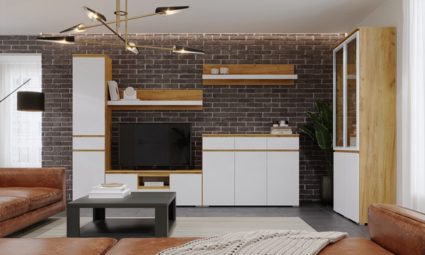 Изображение товара Тумба Памир Гретта 3С3Я (крафт золотой/белый)