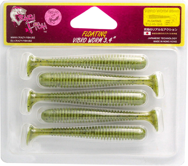 Изображение товара Мягкая приманка Crazy Fish Vibro Worm 3.4 / 12-85-16-6-F