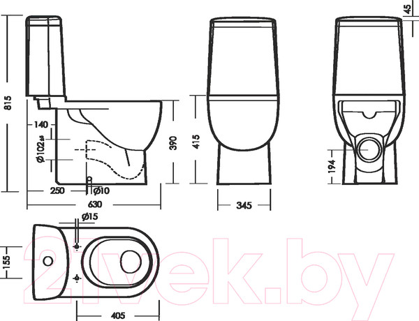 Изображение товара Унитаз напольный Sanita Luxe Fest Comfort WC.CC/Fest/2-DM/WHT.G/S1