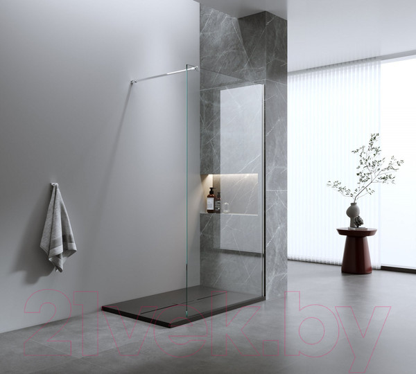 Изображение товара Душевая стенка IVA 110x200 / WIX110C (прозрачное стекло/профиль хром)