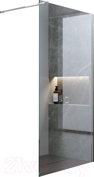 Изображение товара Душевая стенка IVA 110x200 / WIX110C (прозрачное стекло/профиль хром)
