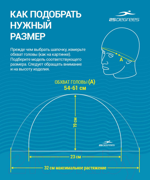 Изображение товара Шапочка для плавания 25DEGREES Effect / 25D22010A (Black)