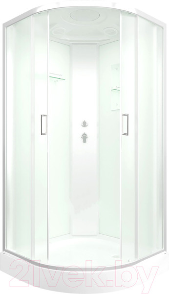 Изображение товара Душевая кабина IVA 80x80x215 / SC08CM (белый/матовое стекло)