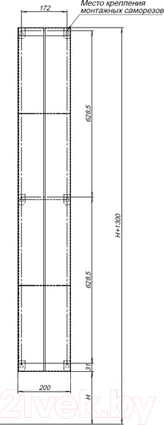 Изображение товара Полка для ванной Aquanet Магнум H / 326459