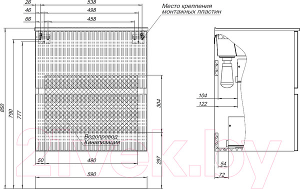Изображение товара Тумба под умывальник Aquanet Джейн 60 / 313284 (белый матовый)