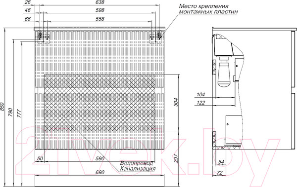 Изображение товара Тумба под умывальник Aquanet Джейн 70 / 313285 (белый матовый)