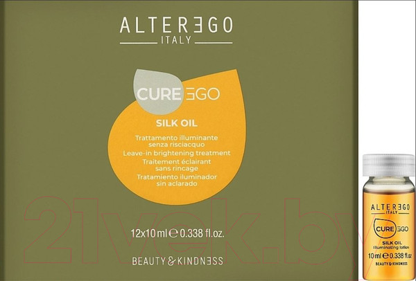 Изображение товара Лосьон для волос Alter Ego Italy Curego Silk Oil Leave-in Brightening Treatment (12x10мл)