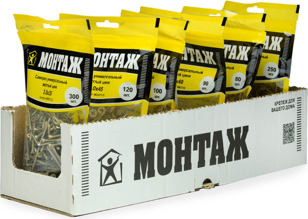 Изображение товара Саморез Монтаж Универсальный 3.0x35 / MD001132 (300шт, желтый цинк)