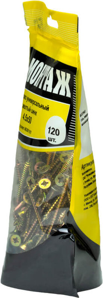 Изображение товара Саморез Монтаж Универсальный 4.5x50 / MD001161 (120шт, желтый цинк)