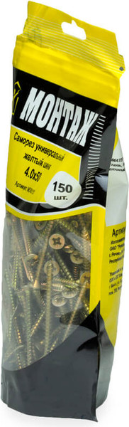 Изображение товара Саморез Монтаж Универсальный 4.0x50 / MD001151 (150шт, желтый цинк)