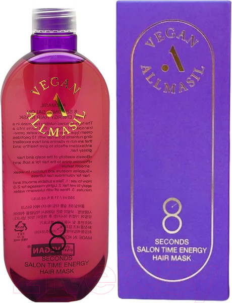 Изображение товара Маска для волос AllMasil 8 Seconds Salon Time Energy Mask Питательная (200мл)