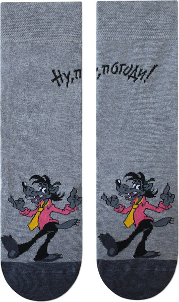 Изображение товара Носки Брестские 2155 Союзмультфильм. Ну, погоди рис.499 (р.29, серый меланж)