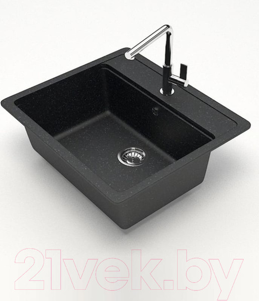 Изображение товара Мойка кухонная Teymi Helmi 57x50 / T120107 (черный матовый)