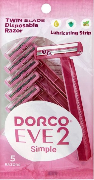 Изображение товара Набор бритвенных станков Dorco Eve 2 Simple одноразовые с увлажняющей полоской (5шт)
