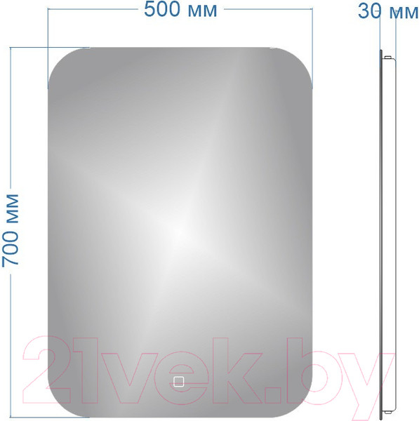Изображение товара Зеркало Teymi Solli Oreol 50x70 / T20222S (подсветка, сенсор)