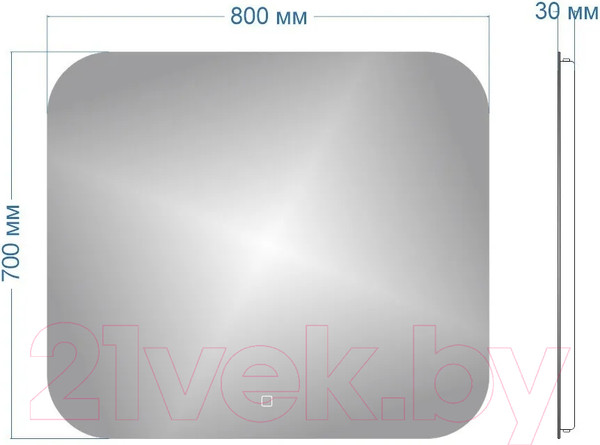 Изображение товара Зеркало Teymi Solli Oreol 80x70 / T20226S (подсветка, сенсор)