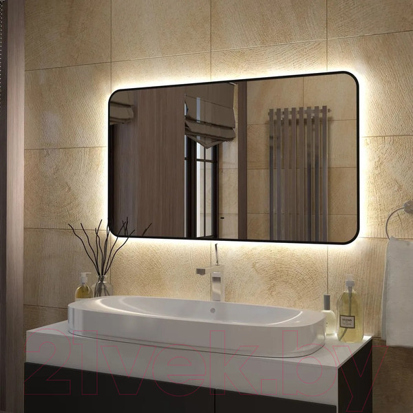 Изображение товара Зеркало Teymi Solli Black Soft Line 120x70 / T20230S (подсветка, сенсор на взмах)