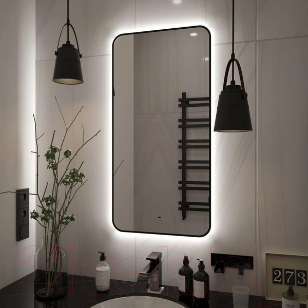 Изображение товара Зеркало Teymi Solli Black Soft Line 60x120 / T20235S (подсветка, сенсор)