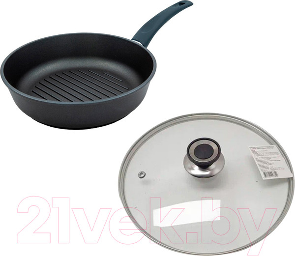 Изображение товара Сковорода-гриль Виктория Престиж АЛА 240 P0124 (с крышкой)