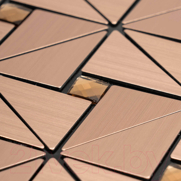 Изображение товара Панель ПВХ Самоклейкин Самоклеющаяся Алюминий Бронза со стразами MA-B01 (300x300x3мм)