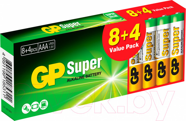 Изображение товара Комплект батареек GP Batteries 24A8/4ЕТ-2ЕРВ12 (12шт)
