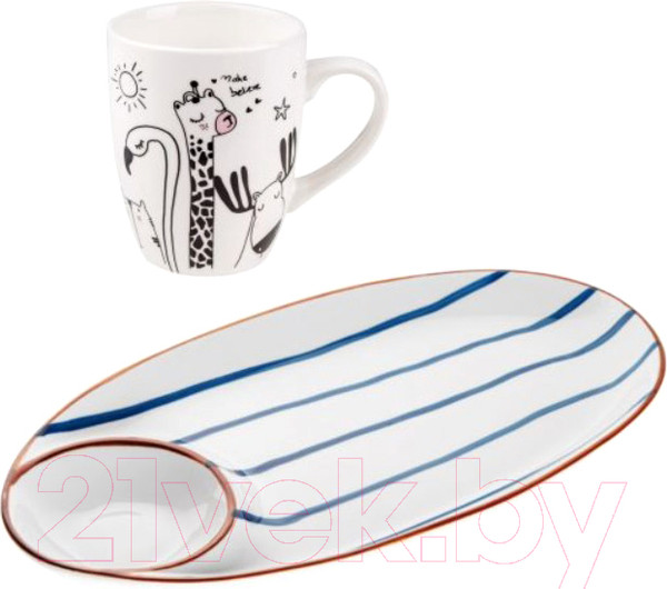 Изображение товара Кружка с блюдцем Perfecto Linea Marine + Funny Animals 17-103300/1