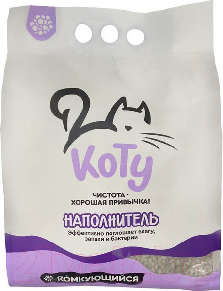 Изображение товара Наполнитель для туалета Коту Лаванда комкующийся (4.2л/3.5кг)