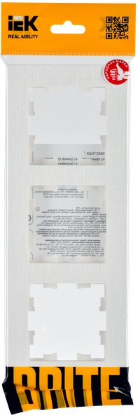 Изображение товара Рамка для выключателей и розеток IEK Brite BR-M32-51-K01 (белый рифленый)