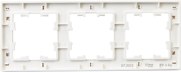Изображение товара Рамка для выключателей и розеток IEK Brite BR-M32-51-K01 (белый рифленый)